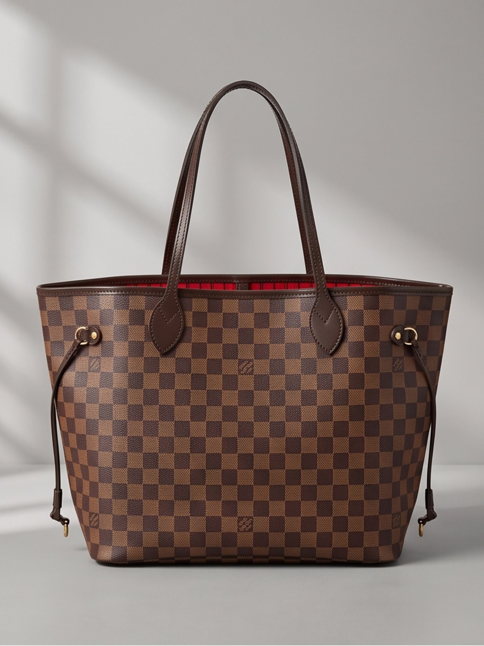 Authentic LOUIS VUITTON Neverfull MM size in Damier Ebene